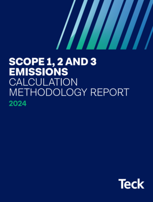 Report cover: Scope 1, 2, and 3 Emissions Calculation Methodology 2024, Teck logo.