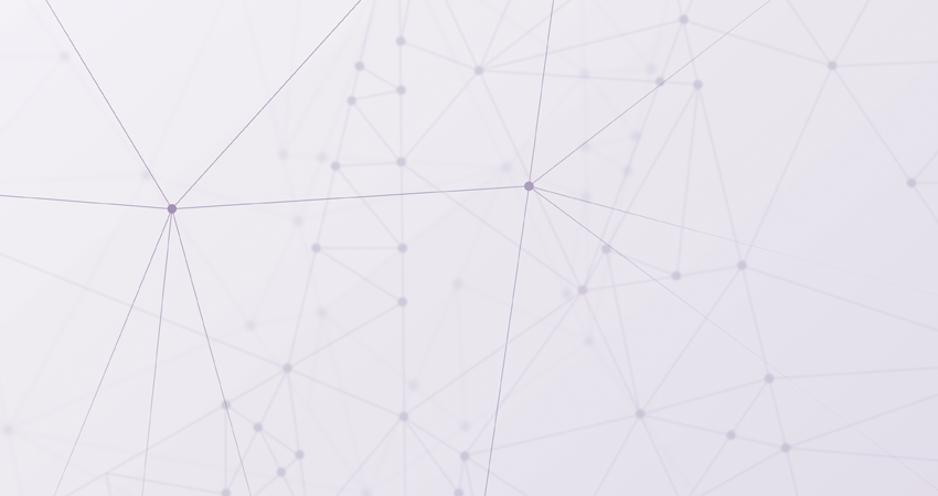Abstract light purple geometric background with connecting lines and dots.