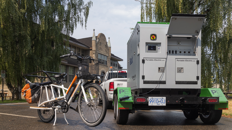 In addition to being able to charge multiple EVs simultaneously, Gene can charge alternative transportation such as e-bikes